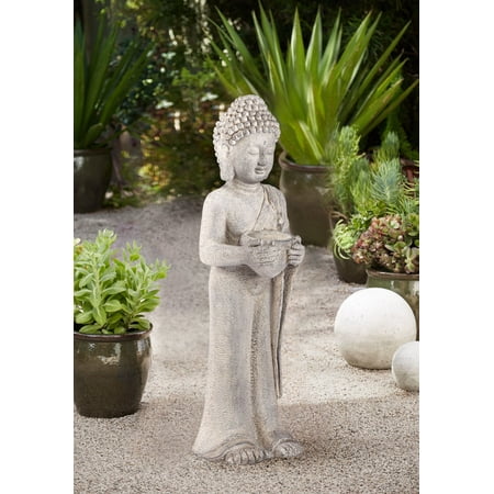 John Timberland Outdoor Statue 32 High Standing Buddha for Yard Garden Patio Deck Home Entryway Hallway