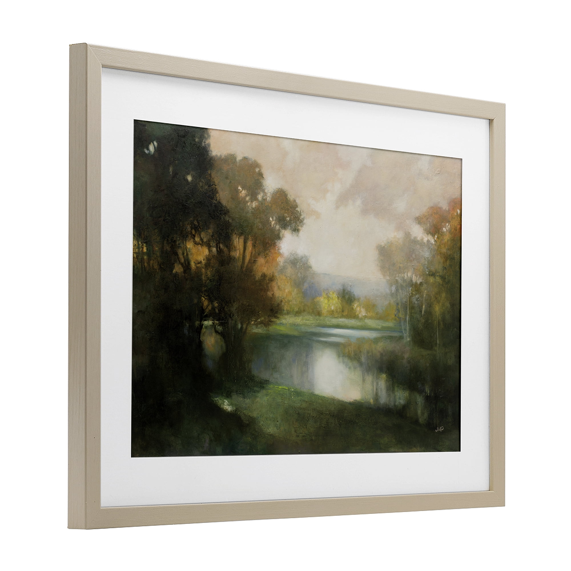Stupell Industries Lakeside Morning in Autumn Light Birch Framed Print Under Glass, design by Julia Purinton