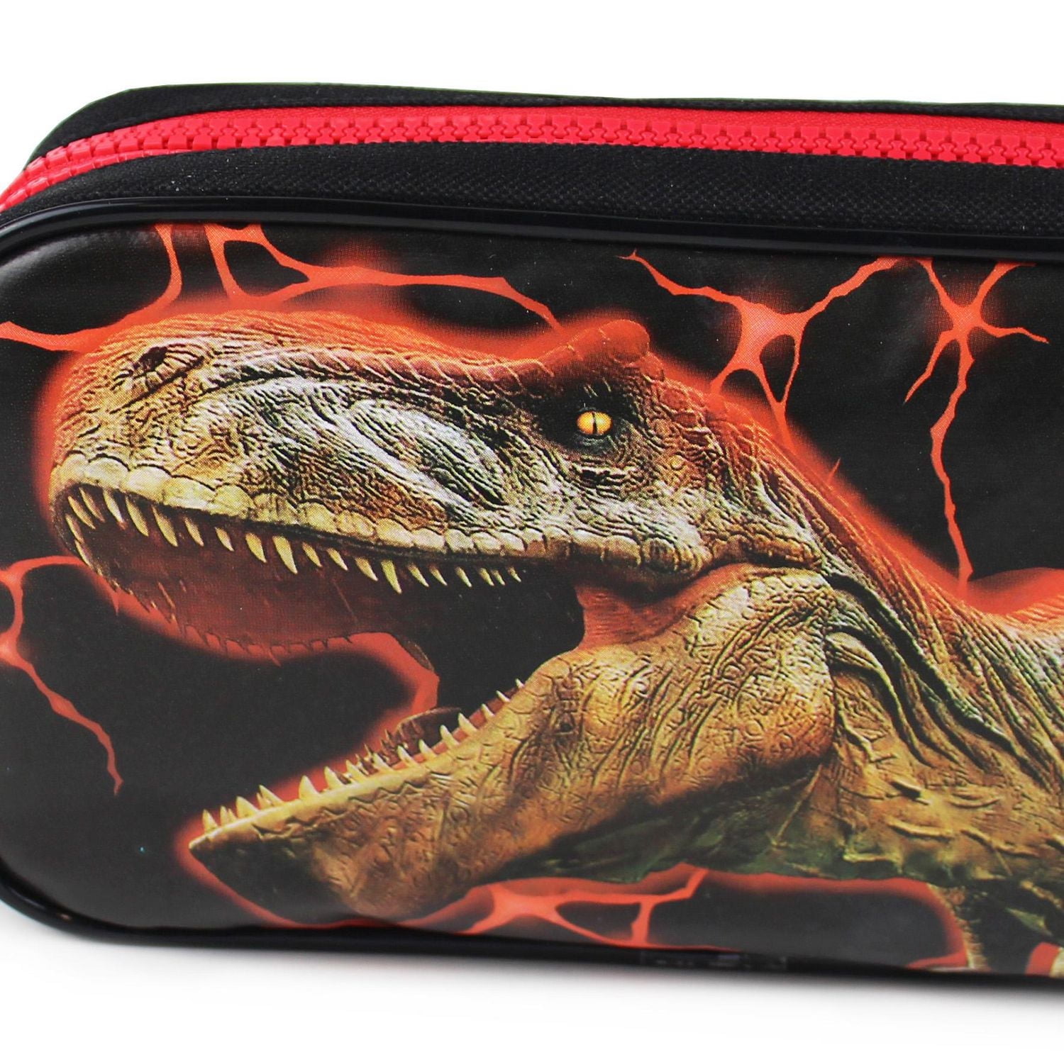 Pen + Gear Dinosaur 2 Zip Pencil Pouch with T-Rex & Lava Design