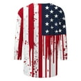 thumbnail image 5 of Cavosen Patriotic T Shirts for Women Petite Independence Day 3/4 Sleeve Round Neck T Shirts USA Star Striped Graphic Tops Lady XL 4th of July Casual T Shirts Red White and Blue Tunic Tees, 5 of 5