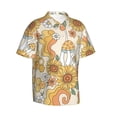 thumbnail image 2 of Bixox Men's Hawaiian Shirts Men's Groovy Hippie Flower Mushrooms Print Short-Sleeve Shirt-3X-Large, 2 of 8