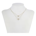 thumbnail image 2 of Collar Doble Dije Aros Swarovski Diamante Oro 14k Lam dorado Unitalla, 2 of 7