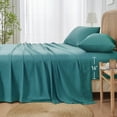 thumbnail image 2 of JELLYMONI 4 Pieces Cooling Full Sheets Set, Microfiber & Bamboo Sheet Set, Breathable & Wrinkle Free - 16" Deep Pockets Bedding Sheets & Pillowcases,Lake Blue, 2 of 7