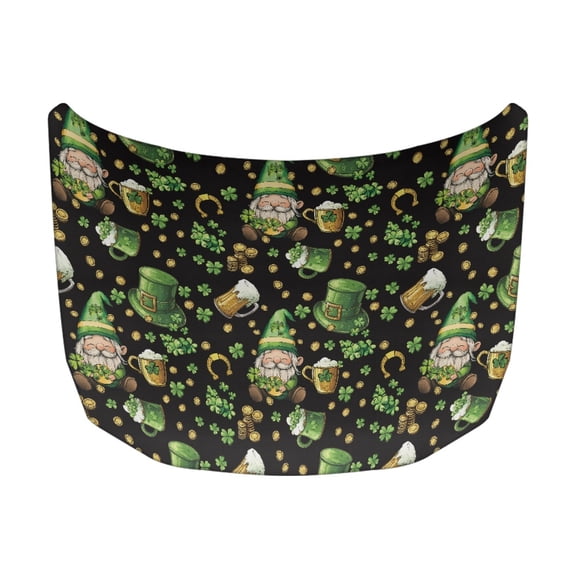 XYZCANDO Car Hood Cover St. Patrick‘s Day Pattern Dustproof Stretch Fabric, Waterproof Vehicle Accessories Car Hood Cover Protector for Trucks SUV Van