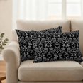 thumbnail image 2 of Black Spring Floral Outdoor Waterproof Pillow Covers, Modern Abstract Art Farmhouse Decorative Rectangle Throw Pillowcase Sofa Cushion Sham for Patio/Couch/Chair, 20"x12" 2 Pack, 2 of 8