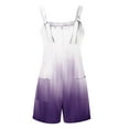 thumbnail image 5 of Summer Tank Top Romper for Women Casual Graphic Print Short Jumpsuit with Pocket Tie Shoulder One Piece Workout Overalls, Purple, L, 5 of 7