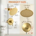 thumbnail image 5 of Round 1-Spray Patterns with 1.8 GPM 8 in. Wall Mount Rain Fixed Shower Head with Brass Valve, 5 of 7