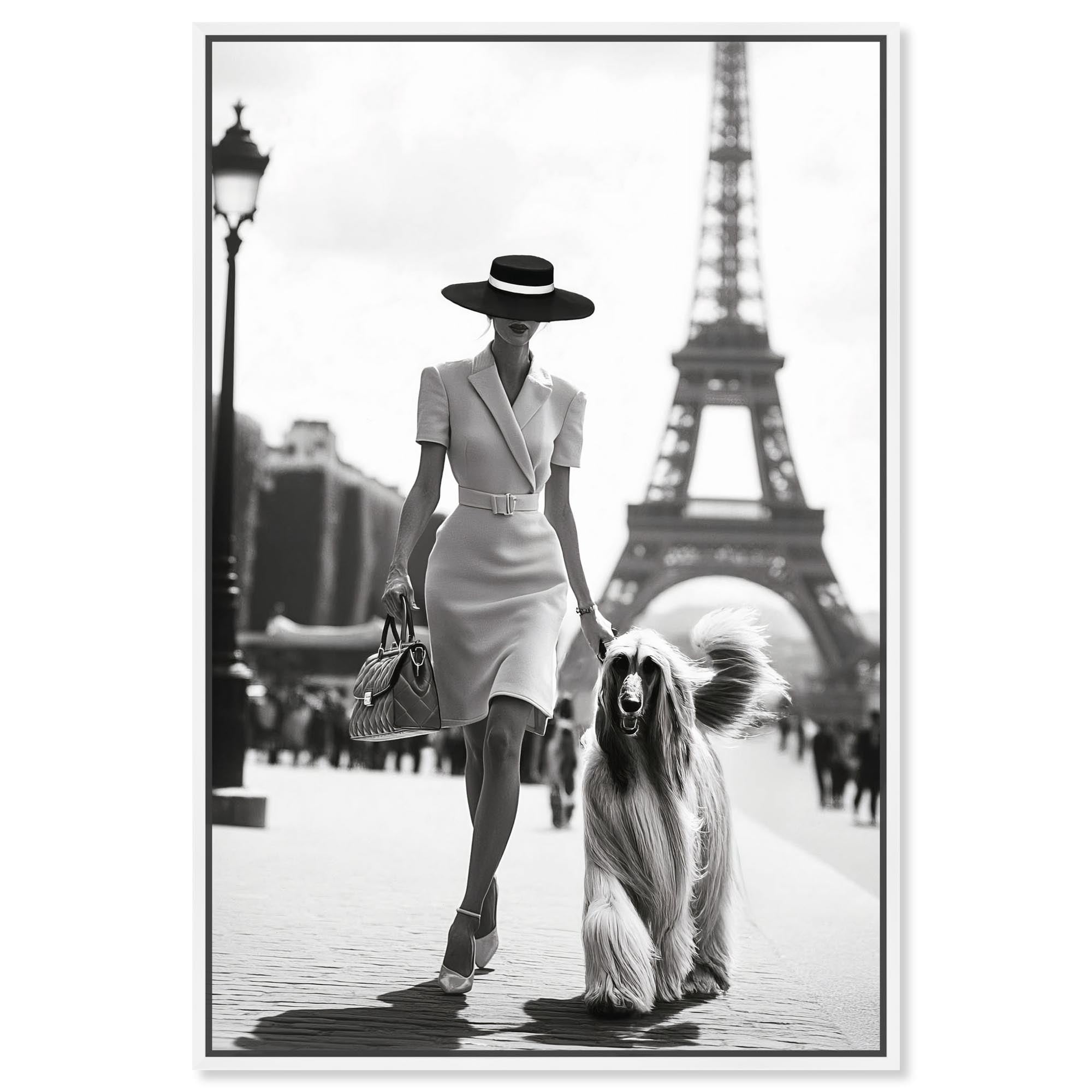 Fashionable Locks Noir Canvas Fashion and Glam Art by Art Remedy, White Frame, 36 x 54
