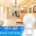 thumbnail image 2 of GU24 LED Light Bulb, A19 Shape Bulb, 9W (80W Equivalent), 5000K Warm White, Gu24 Twist Lock Base, Replacing CFL Ceiling Light for Home, Non-Dimmable, 4 Pack, 2 of 8