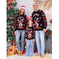 thumbnail image 4 of Marvmys Chandail de Noël Assorti pour la Famille Col Rond Rennes Flocons de Neige Chandail Tricoté Laid pour Hommes Femmes, 4 of 7