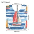 thumbnail image 5 of Yayeee Bath Rugs for Bathroom Floor Set of 2 Non Slip Fluffy Soft Absorbent Mat, Red Sailboats, 5 of 7