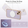 thumbnail image 2 of Magnetic Case for iPhone 14 Case 6.1 inch [Compatible with MagSafe] Cute Plating Love Hearts Pattern Case with Camera Protection,Soft Shockproof TPU Bumper Cover for Women Girls,Light Purple, 2 of 12