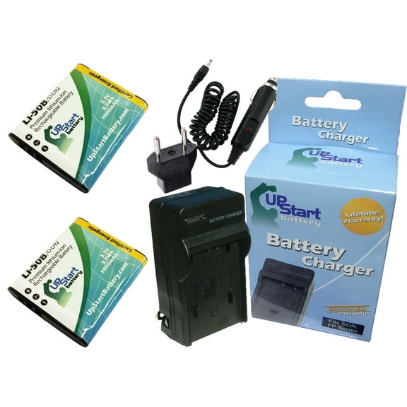 2x Pack - Pentax WG-2 Battery   Charger with Car & EU Adapters - Replacement for Pentax NP-150 Digital Camera Battery and Charger (1000mAh, 3.7V, Lithium-Ion)