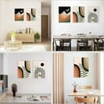 thumbnail image 5 of Boho Wall Art canvas Set of 3, Mid Century Modern Wall Decor, Minimalist Black Beige Neutral Abstract Geometric Wall Decor Canvas Prints Ready To Hang for Living Room Wall Decor 12x16in Framed, 5 of 6