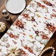 thumbnail image 2 of White Pumpkin Table Runner, Autumn Thanksgiving Kitchen Dining Table Decoration for Home Party Decor 13x108 Inches, 2 of 9