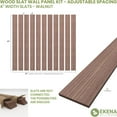 thumbnail image 2 of Ekena Millwork 47"H x 3/8"T Adjustable Wood Slat Wall Panel Kit with 4"W Slats, Walnut (contains 11 Slats), 2 of 7