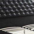 thumbnail image 4 of Benjara Magnificent Faux Leather Upholstered California King Size Bed Black, 4 of 5