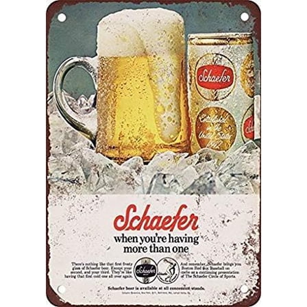 1973 Schaefer Beer Vintage Look Reproduction Metal Tin Sign 8X12 Inches