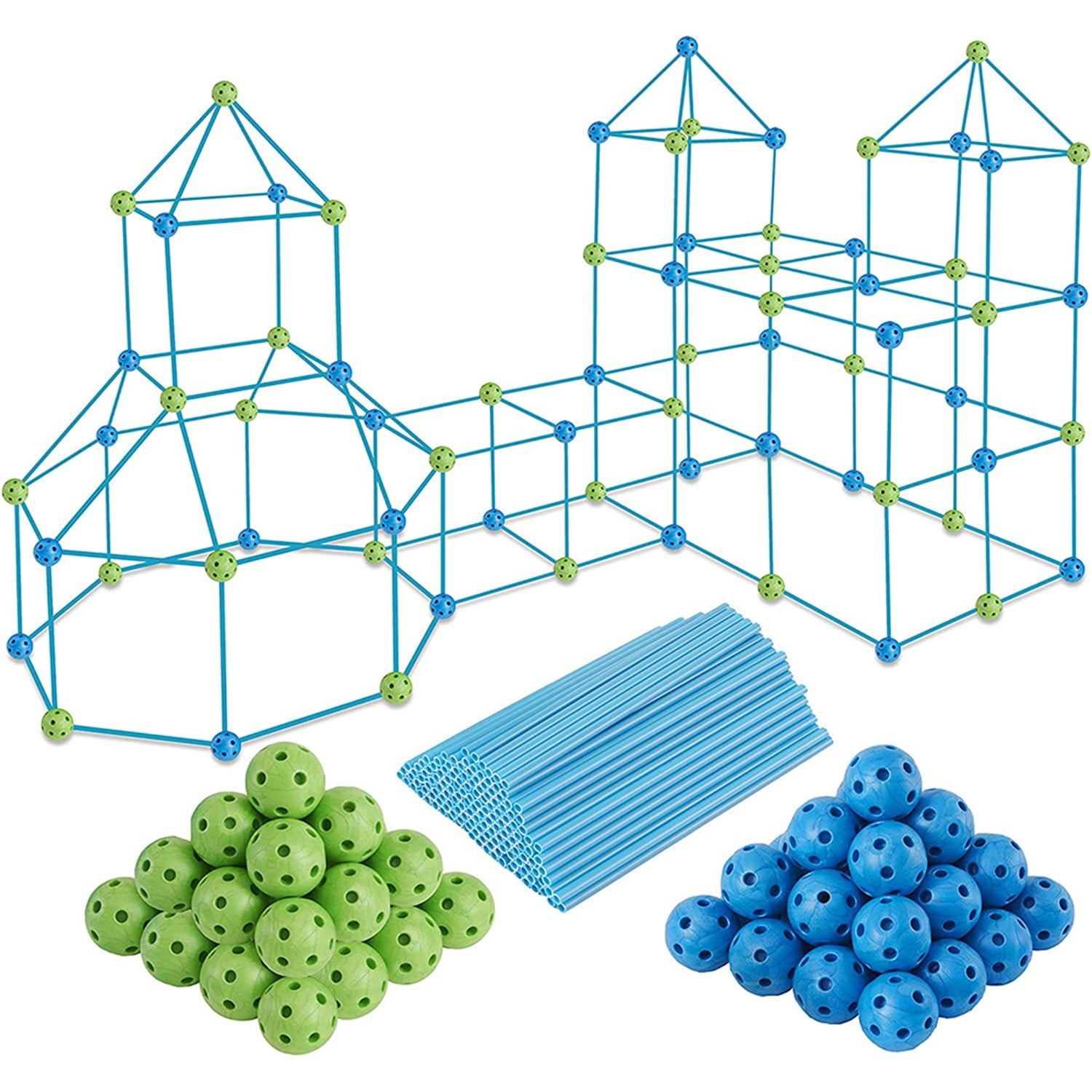 CIPACHO Kids Fort Building Kit, 85pcs DIY Building Castles Play Tent for Boys Girls, Christmas Gift (Without Curtain)