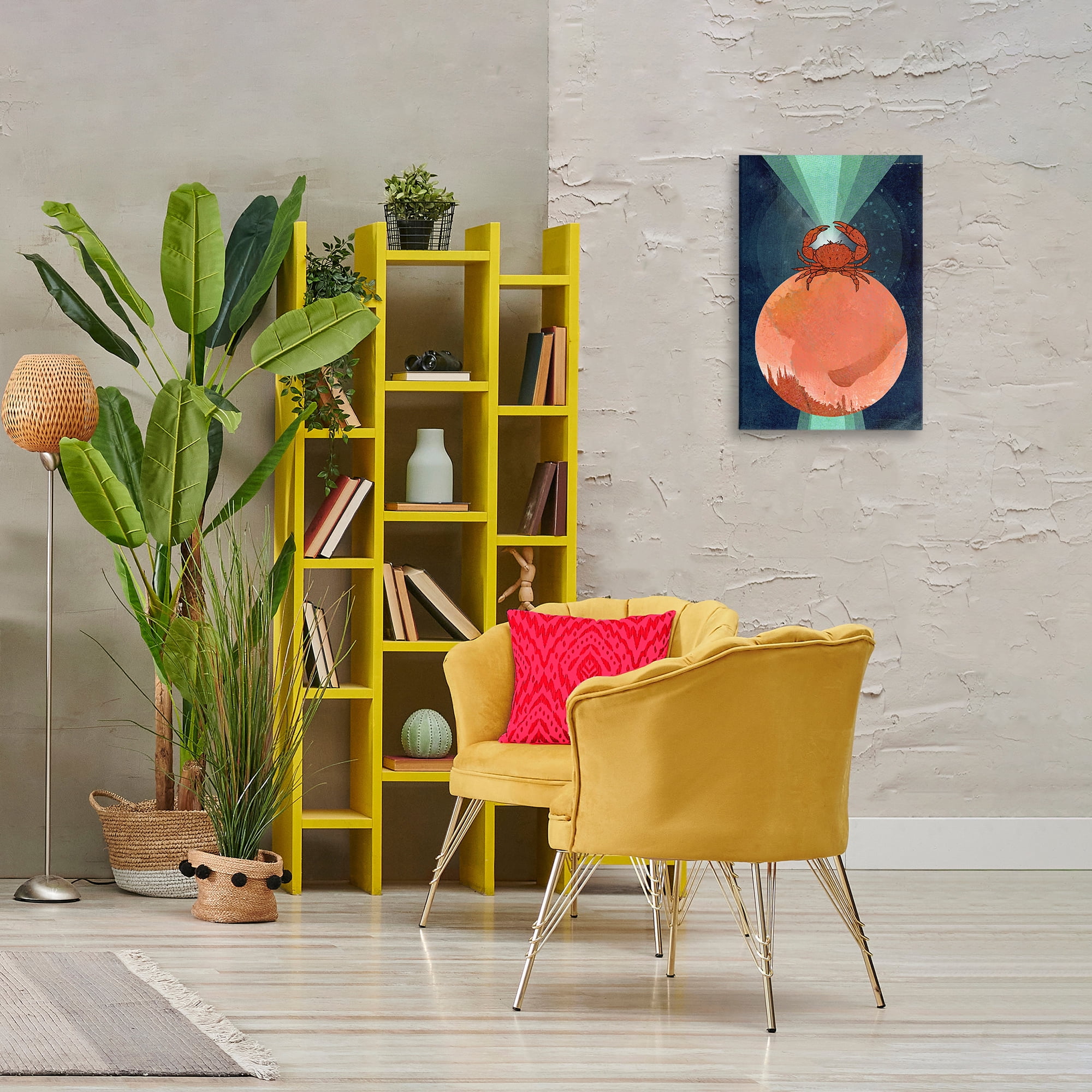Stupell Industries Surreal Crab on Sphere Animals & Insects Painting Gallery Wrapped Canvas Art Print Wall Art, 16 x 24