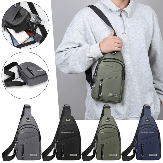 Bolsa tipo bandolera para hombre Pequeña mochila cruzada de hombro para correr, hacer senderismo, viajar y uso diario