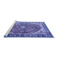 thumbnail image 2 of Ahgly Company Machine Washable Indoor Square Medallion Blue Traditional Area Rugs, 7' Square, 2 of 4
