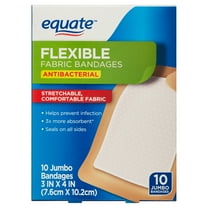 Equate Antibacterial Flexible Fabric Bandages, 10 Count