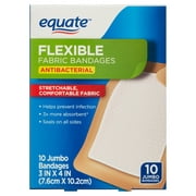 Equate Antibacterial Flexible Fabric Bandages, 10 Count