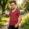 thumbnail image 4 of Boys Tops Casual Short Sleeve Collared Shirt for Everyday Play Soft Blend Tee Top for Spring Summer, 4 of 5