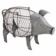 thumbnail image 1 of Benzara BM148578 Uniquely Functional Metal Pig Basket, Gray, 1 of 1