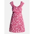 thumbnail image 4 of No Boundaries Woven Babydoll Mini Dress, Women’s XXS-XXL, 4 of 4