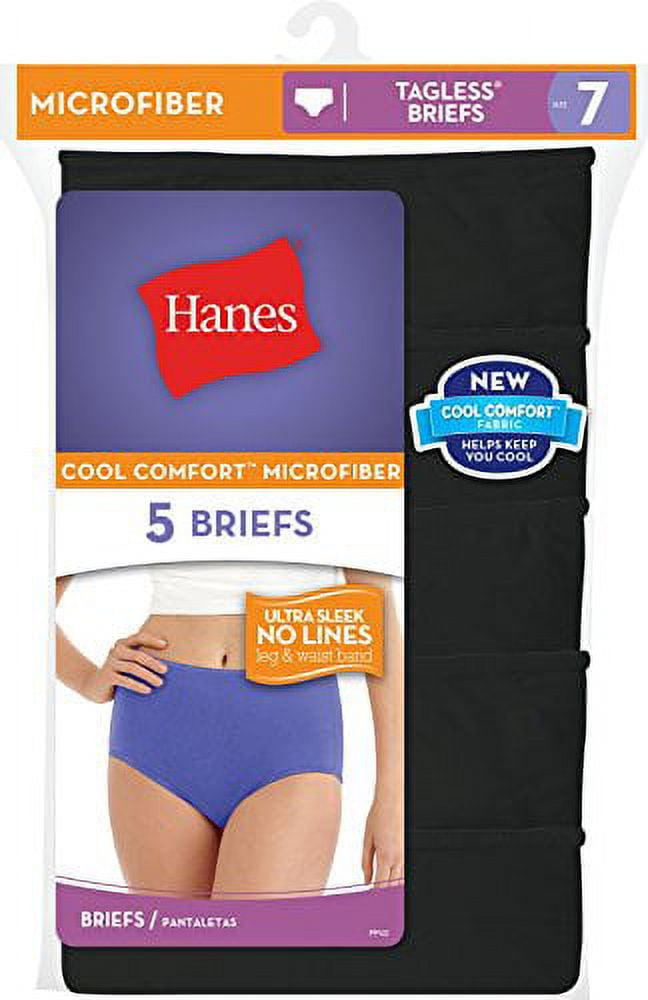 Hanes Cool Comfort Women's Microfiber Brief Panties 5-Pack 