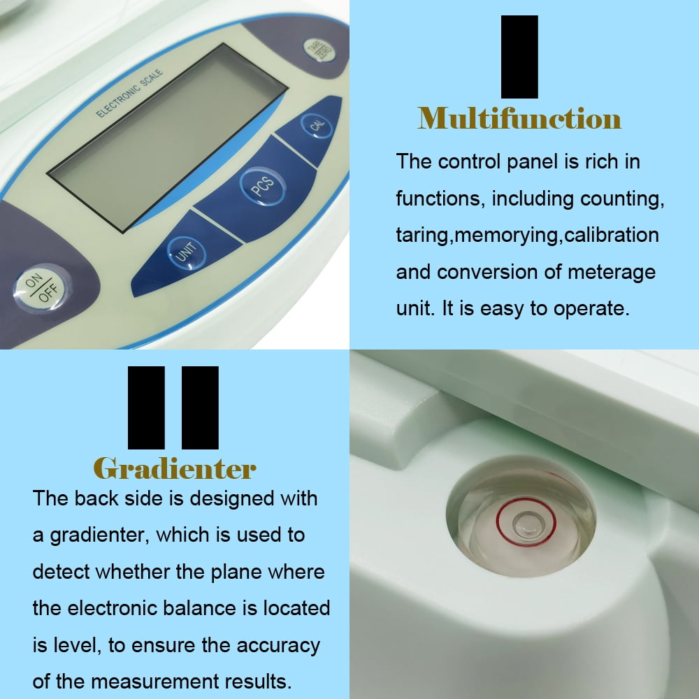 500g/0.001g Electronic Analytical Balance High Precision Count Scale with Dust Cover