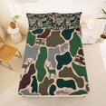 thumbnail image 5 of Manfei Vintage Camouflage Queen Sheets,Cute Bear Queen Sheet Sets,Green Brown,4-Piece,1 Flat Sheet, 1 Fitted Sheet and 2 Pillowcases, 5 of 6