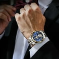 thumbnail image 4 of OLEVS Watch for Men Automatic Skeleton Tourbillon Mechanical Self Winding Business Luxury Dual Calendar Stainless Steel Luminous Waterproof Man Wrist Watches Blue Dial, 4 of 12
