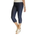 thumbnail image 3 of Vivian's Fashions Capri Leggings - Knit Denim, Misses Size (Blue, 5X), 3 of 4