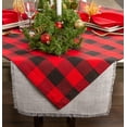 thumbnail image 6 of CC Home Furnishings Buffalo Plaid Square Christmas Tablecloth - 52" - Red and Black, 6 of 7