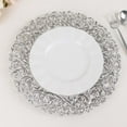 thumbnail image 5 of Efavormart 6 Pack Silver Vintage Floral Acrylic Charger Plates With Carved Borders, Round Dinner Charger Event Tabletop Decor - 13", 5 of 11