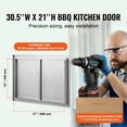 thumbnail image 5 of KFFKFF Barbecue Access Door, 30W x 21H Inch Dual Exterior Kitchen Door, Stainless Steel Recessed Door, Wall Vertical Door with Grips, for Barbecue Island, Grill Station, Outdoor Cupboard, 5 of 9