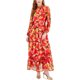 thumbnail image 1 of Taylor Womens Chiffon Flower Print Maxi Dress, pink, 4 AV/MD/RG, 1 of 1