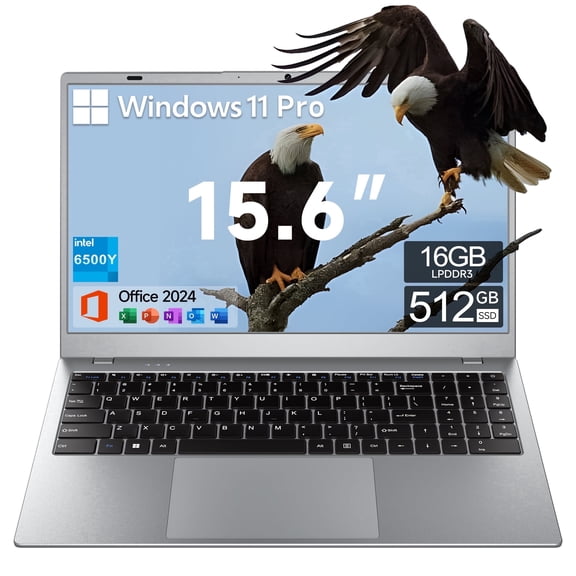 Akocrsiy 15.6" Laptop Computer,16GB RAM 512GB SSD, Intel Pentium 6500Y (up to 3.4GHz), Windows 11 Pro Laptop, 1920*1080 IPS Display WiFi5 BT5.0 for Business Student