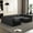 DARK GREY, variant on Dark Grey Modular Sleeper With Chaise & . Compressed Sponge, U Shaped For A Comfortable Day Sectional Bed - Fits Back Curve Perfectly