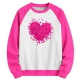 thumbnail image 5 of Tdoqot Girls Heart Print Sweatshirt- Casual Cute Long Sleeve Pullover Kids Spring Tops Hot Pink Size 10, 5 of 5