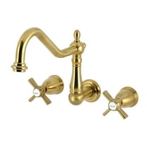 Kingston Brass KS1027ZX Millennium Two-Handle Wall Mount Roman Tub Faucet, Brushed Brass