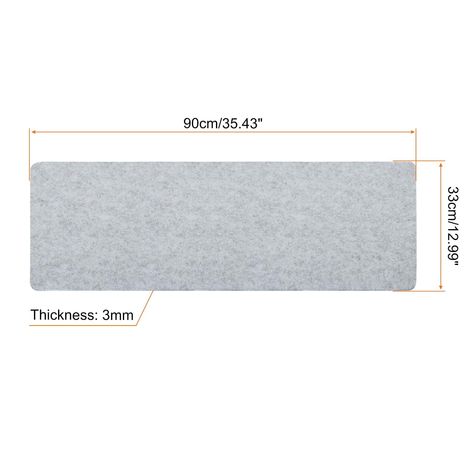 Unique Bargains Desk Mat Protector, Felt Dual Side Mouse Pad Writing Gray 33x90