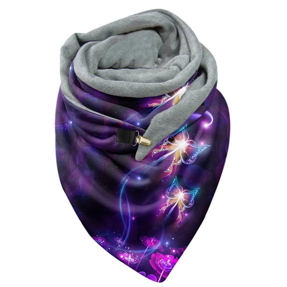DJN Under $10 Christmas Scarf for Women Christmas Scarves for Women Men, Warm Knitted Winter Scarves with Xmas Prints, Thick & Soft Wrap for Holiday Gift