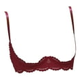 thumbnail image 3 of Fiaer Womens 1/4 Cup Push up Underwire Lace Bras Breathable Spaghetti Strap Lightweight Bra Red XL, 3 of 7