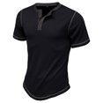thumbnail image 4 of Birdeem T-Shirt à Manches Courtes Décontracté Mode Col Rond Boutons Blouse, 4 of 12