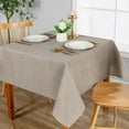 thumbnail image 2 of JIUZHEN Faux Linen Square Tablecloth - Wrinkle and Stain Resistant Washable Table Cloth for Kitchen Dining Room Holiday Table Cover for Party Dinner Picnic, Stone, 30 x 30 Inch, 2 of 8
