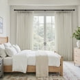thumbnail image 5 of Jainmy Pinch Pleated Linen Curtains, Boho Light Filtering Living Room Bedroom Curtain,Window Treatments with Hook,Oatmeal, 40x94 inch, 2 Panels, 5 of 11